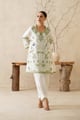 Zarwa Pure Chanderi Embroidered Matching Set White color