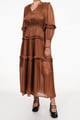 Metallic Bronze Tiered Dress Brown color