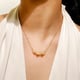 Long Flower Petal Zircon Necklace, Cleo Gold color