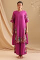 Fuchsia Pink Aarani Embroidered Kurta Set Fuchsia Pink color