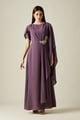 Taylor Purple Embroidered Maxi Dress Purple color