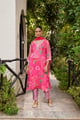 Bloom Organza Kurta Set Pink color