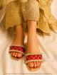 Adhika Red (Slider Heel) Cherry Red color