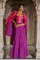 Crushed Crinkle Maxi Skirt Purple color
