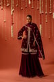 Dhun - Velvet Maroon Sharara Set Maroon color