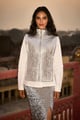Foil Quilted Gilet Silver color