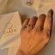 Crescent Zirconia Ring, Iris Gold color