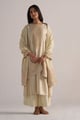 Cloud Cream Pashmina Kurta Set Cloud Cream color