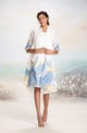 Bubble Flower Zoro Jacket Dress Off White/Blue color