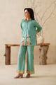 Aashna Cotton Flex Printed Matching Set Aqua color