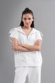 Snugknit Polo Top Ivory color