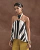 Zebra Halter Top Black/White color