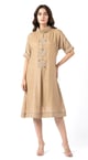 Aqua Cotton Silk Midi Dress - Basanti Kapde aur Koffee - Image 1