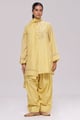 Yellow Mul-Chanderi Kurta Set - Ganga Fashions Pvt Ltd - Image 1
