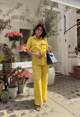 Shloka Narang In Four Pocket Co-Ord Set Yellow color