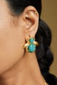 Aqua Bee Earrings Gold color