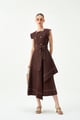 Alessia Dress Chocolate Brown color