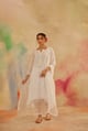 Aseem Ivory White Embroidered A-Line Suit Set Ivory White color