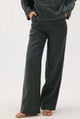 Linen Top Stitch Detail Pants | Dark Green Dark Green color