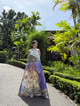 Kiara Dress in Coastal Serenade Print Blue/Green color