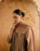 Bronze Shimmer Dupatta Gold color