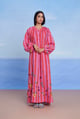Amalfi Linen Puff Sleeves Dress Pink color