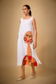 White Face Emb Dress White color