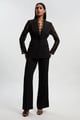 Black Tailored Blazer with Lace Sleeves - KAREN MILLEN - Image 1