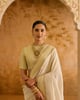 White Rose Chanderi Stripe Saree White color