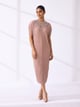 Nude Embellished Neckline Pleated Midi Dress - Pleats by Aruni - Image 1