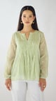 Lime Blush Cotton Tunic Lime color