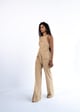 Linen Straight Pants Camel color