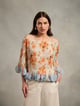 Julie Pleated Blouse Blue color
