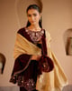 Maroon Gold Dupatta Gold color