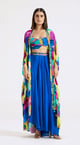 Multicolored Skirt Set Blue/Purple color