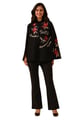 Scarlet Rose Embellished Cape Black color