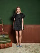 Birch Bow Mini Dress Black color