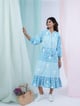 Blue Embroidered Dress Blue color