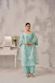 Ayra - Sea Green Chanderi Suit Set Sea Green color