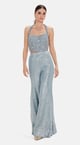 Dusty Blue Sequin Corset and Sharara Co-ord Set - Basanti Kapde aur Koffee - Image 1