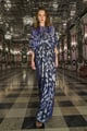 Draped and Pleated Kaftan Blue color