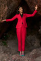 Red Linen Pant Red color