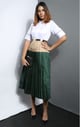 Colorblock Pleated Midi Shirt Dress - Escape By Aishwarya - Image 1
