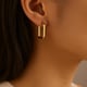 Oval Box Earrings Gold color
