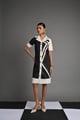 Monochrome Wave Shirt Dress Black/White color