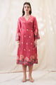 Ravya Front Overlapped Dress Pink color