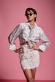 Lace Applique Shirt Ash color