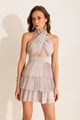 Peplum Flared Dress Silver color