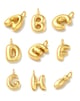 Bubble Alphabet Charms with Chain Gold color