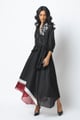 Louisa - Moonlit Broach Midi Dress Black color